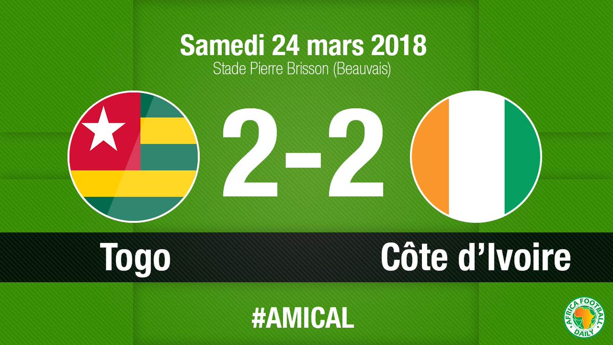 cdecdigital's tweet photo. #Amical | Terminé⏱️
Togo🇹🇬 2-2 🇨🇮Côte d'Ivoire : Les Éléphants et les Éperviers se quittent sur un match nul 2-2 en match de préparation.
GOALS :
Nicolas Pepe 15' 23'
Foda Laba 41'
Mathieu Dossevi 55' https://t.co/AJGIWqKGcO