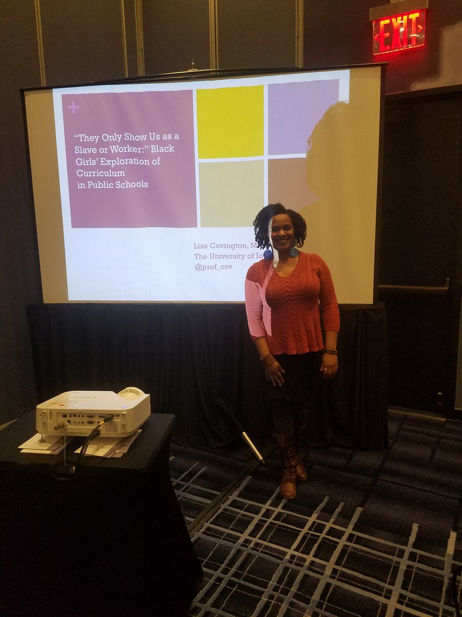 NicoleIowa84's tweet photo. Prelim. findings from @prof_cov :lack of cultural congruence between mostly white HS teachers and Black students-->devaluation of non-dom culture, microaggressions, hidden curriculum of encouraging Black women to adopt white MC behavioral and appearance standards #themss https://t.co/DE5KwdVJxB