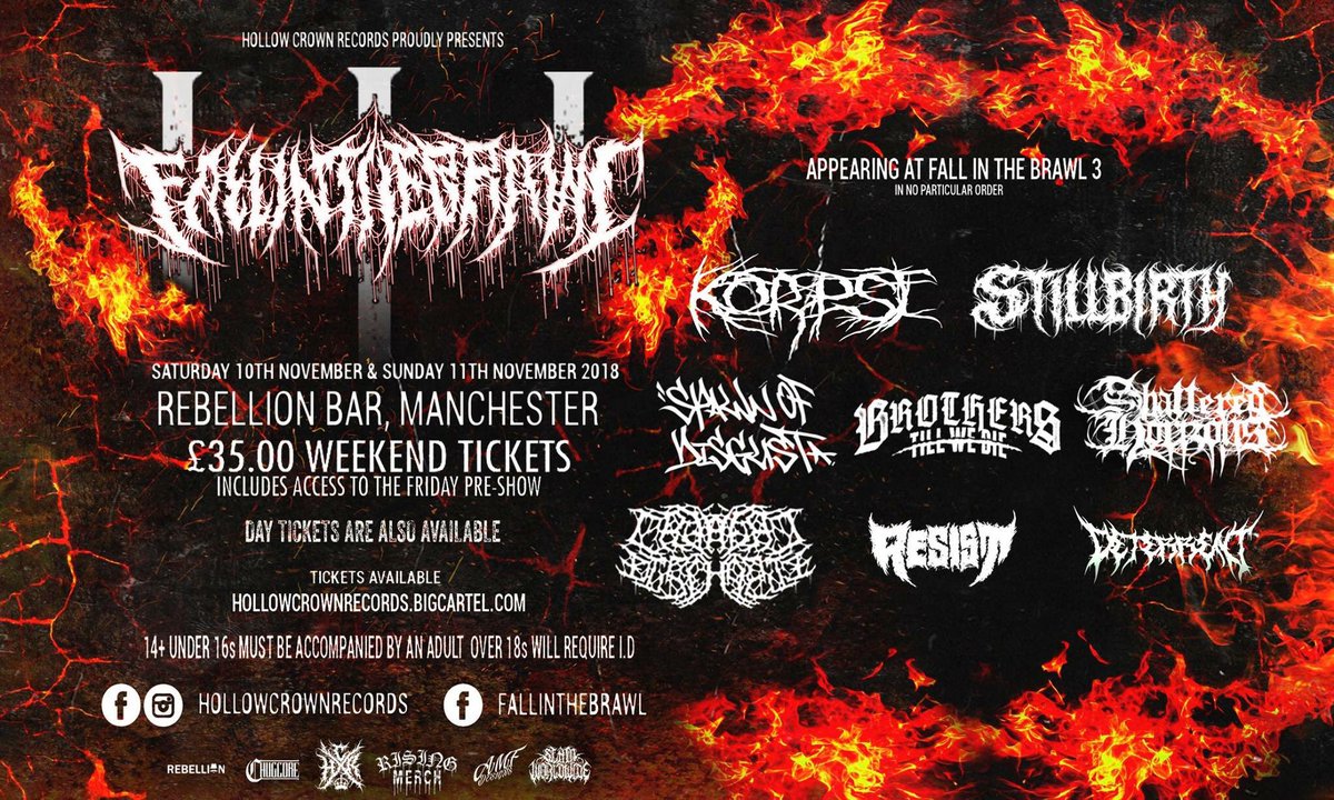 We are VERY happy to announce we will be making an appearance at  Fall In The Brawl festival 2018! 🔥