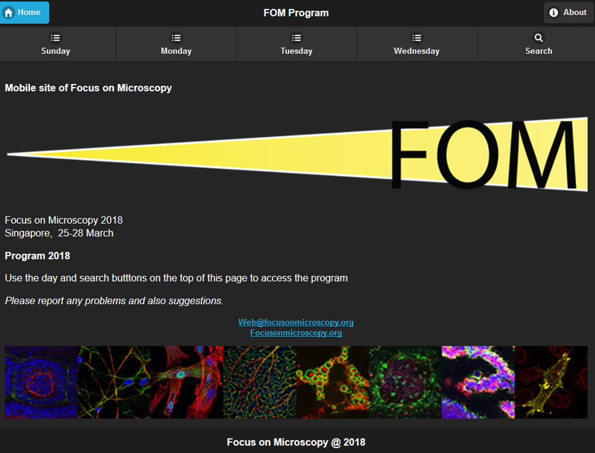 Please download fommobile.org to have the updated #FOM2018 program on your device (smartphone/tablet) #FocusonMicroscopy