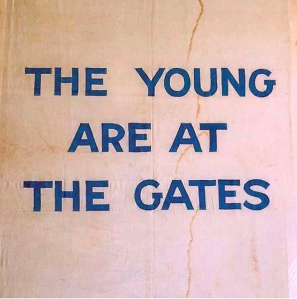 We stand w/ you against gun violence today #MarchForOurLives
 
"Α fatal-error, a losing fight. The old stiff minds must give way; old selfish minds must go. Obstructive reactionaries must move on. The young are at the gates !" 
- Lavinia Dock,The Suffragist, 1917