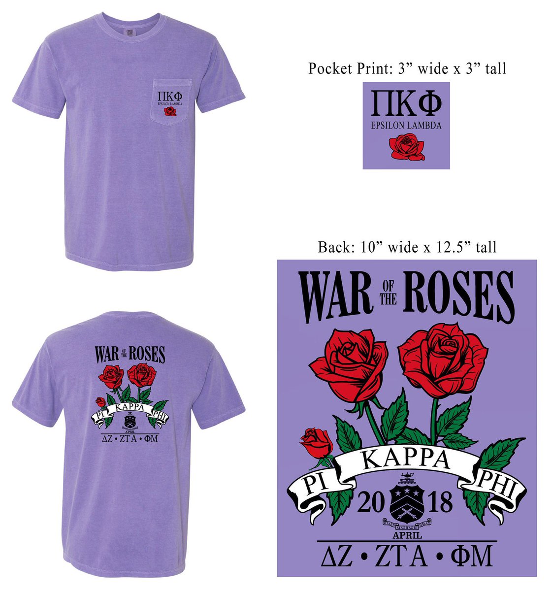 PiKappUpstate's tweet photo. In honor of our very first War of the Roses week, we will be taking orders for our “Rose” shirt ($20) through Thursday, March 29th. DM for details https://t.co/HiVyWvHQoG