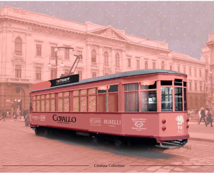 #tramcorallo 🔜 Cristina Celestino choose to reinterpret the historic streetcars of the city, imagining an ideal “Cinema Corallo” / Mdw