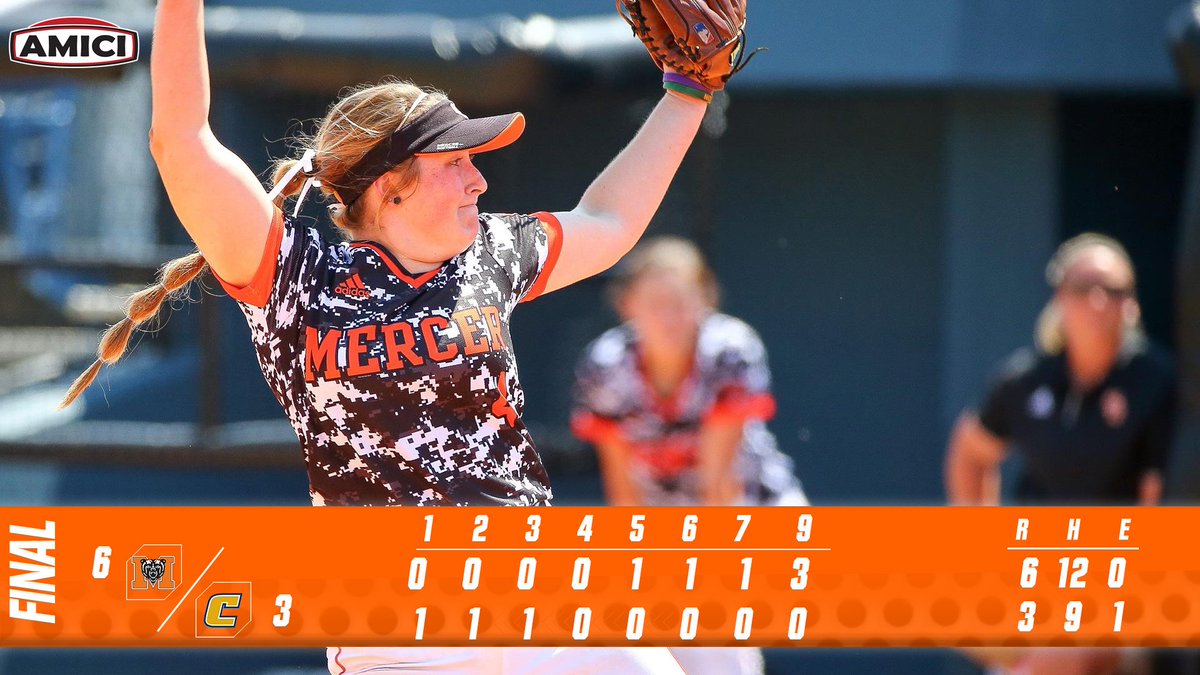 MercerUSoftball's tweet photo. BEARS WIN!! Preston throws six scoreless innings, allowing just one hit as Mercer wins 6-3 in come-back fashion.
#LightTheBridge | #SmackChatt https://t.co/bc6ziYtyfS