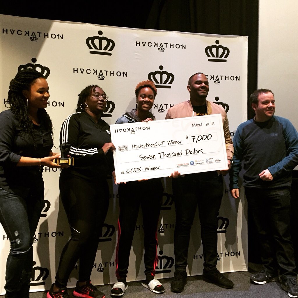 CBRbiz's tweet image. A hearty round of applause 👏 for the @charlottehacks winners! 🥇🏆🥇#CharlotteNC #hackathonCLT #innovation