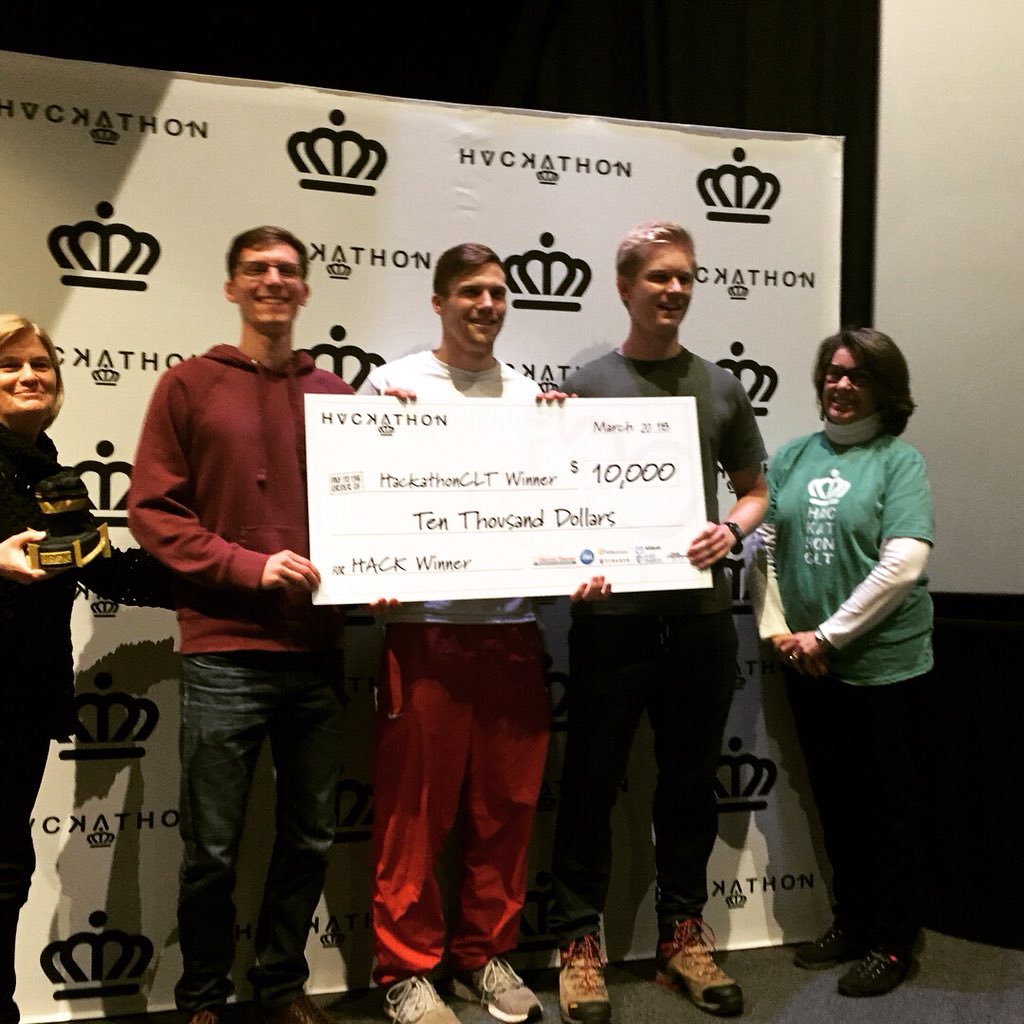 CBRbiz's tweet image. A hearty round of applause 👏 for the @charlottehacks winners! 🥇🏆🥇#CharlotteNC #hackathonCLT #innovation