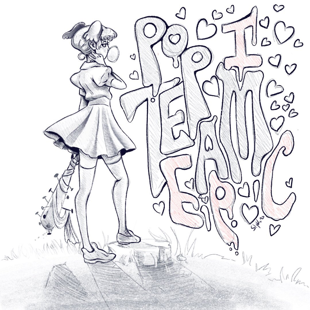 SlykinsArt's tweet photo. A sketch of Popuko. I love her design, and her stupid baseball bat. I’m going to miss this shitpost of a show. #PopTeamEpic #bobteam #popuko #shitpost #anime https://t.co/jT7TpD52bB