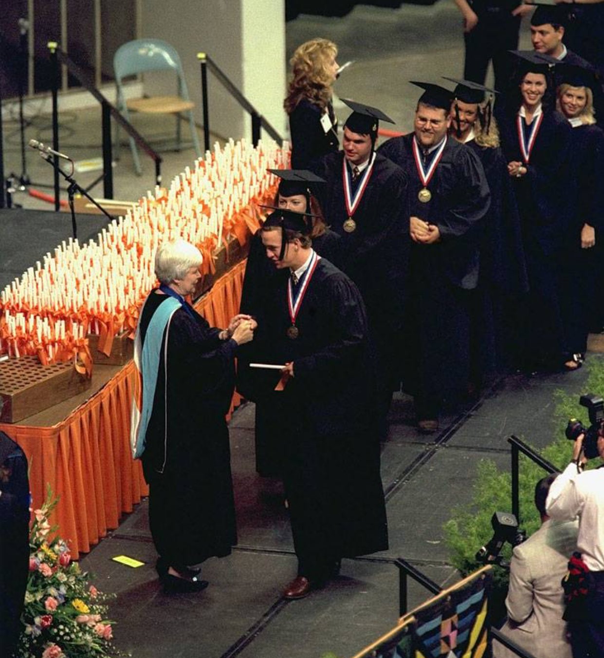 (1997) Peyton Manning receiving his diploma from Tennessee.   Happy birthday Peyton! 