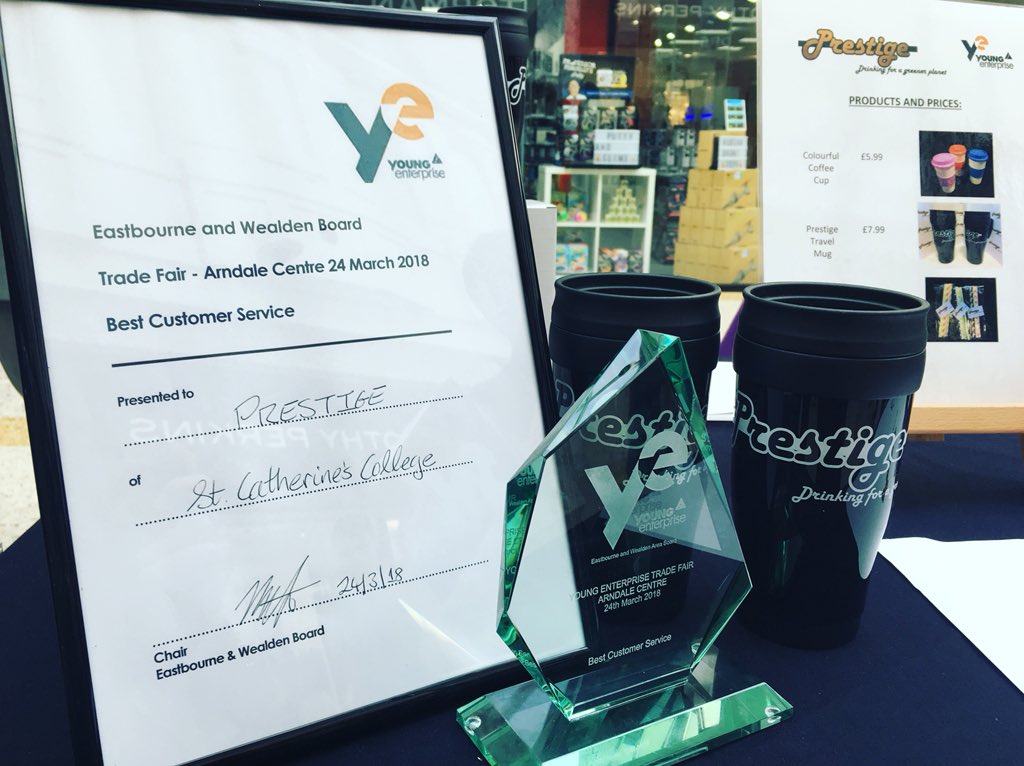 StCC_YE's tweet photo. Best customer service award 🏆 and £200 worth of sales 👌🏼👍🏼.  Massive thank you to everyone who managed to come down 😊 and for the support we’ve received 👍🏼 @StCCEastbourne  @YEPrestige @youngenterprise https://t.co/AixrfHpcHF