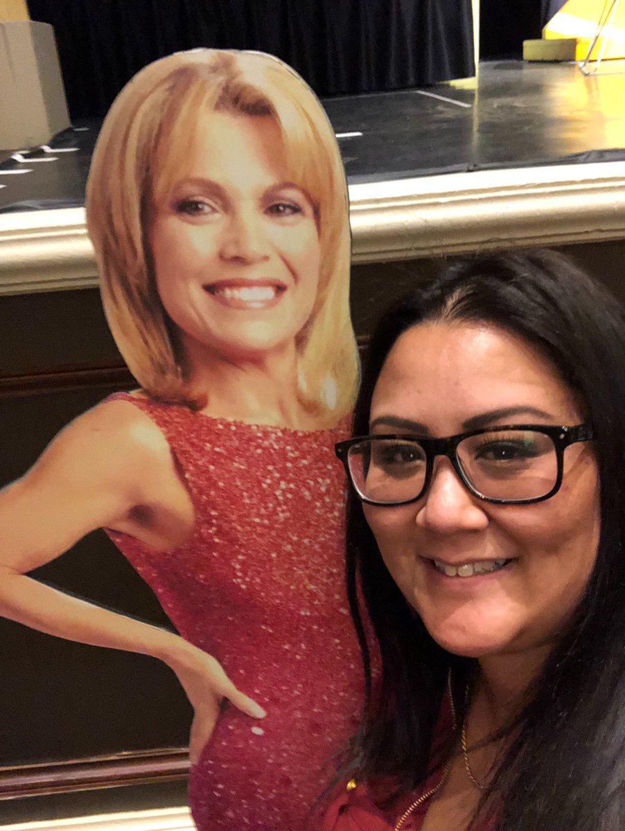 ginahsinner's tweet photo. Just me and my cardboard bestie trying to make my dreams come true at the #wheeloffortune auditions. #8newsnow #wheelmobile https://t.co/eEdKIB9n15