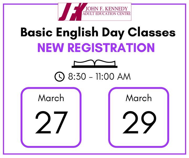 BASIC English Day Registration for this week.