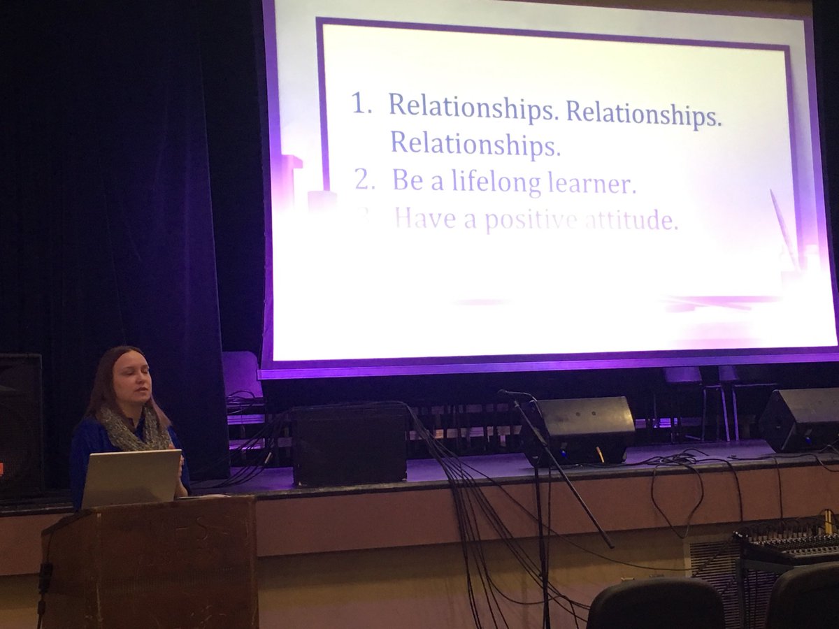 WMSPal's tweet photo. @mrstbauerly wrapping up the #EdcampSDAMLE with a great reminder of what matters— #relationships and a positive #attitude! https://t.co/1RJ6iz4PnP