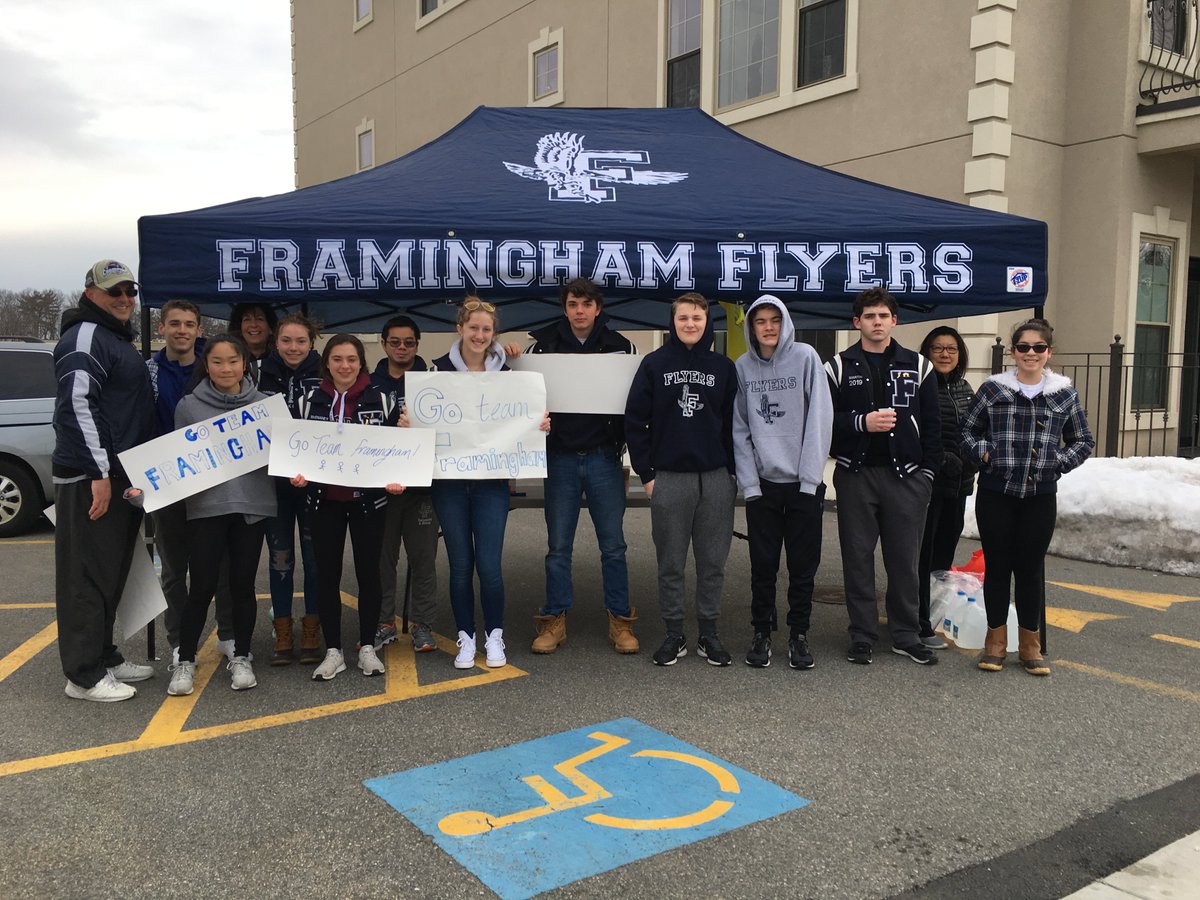 Thanks to the track team for coming out to help with the water station today for the Boston Marathon Charity run!