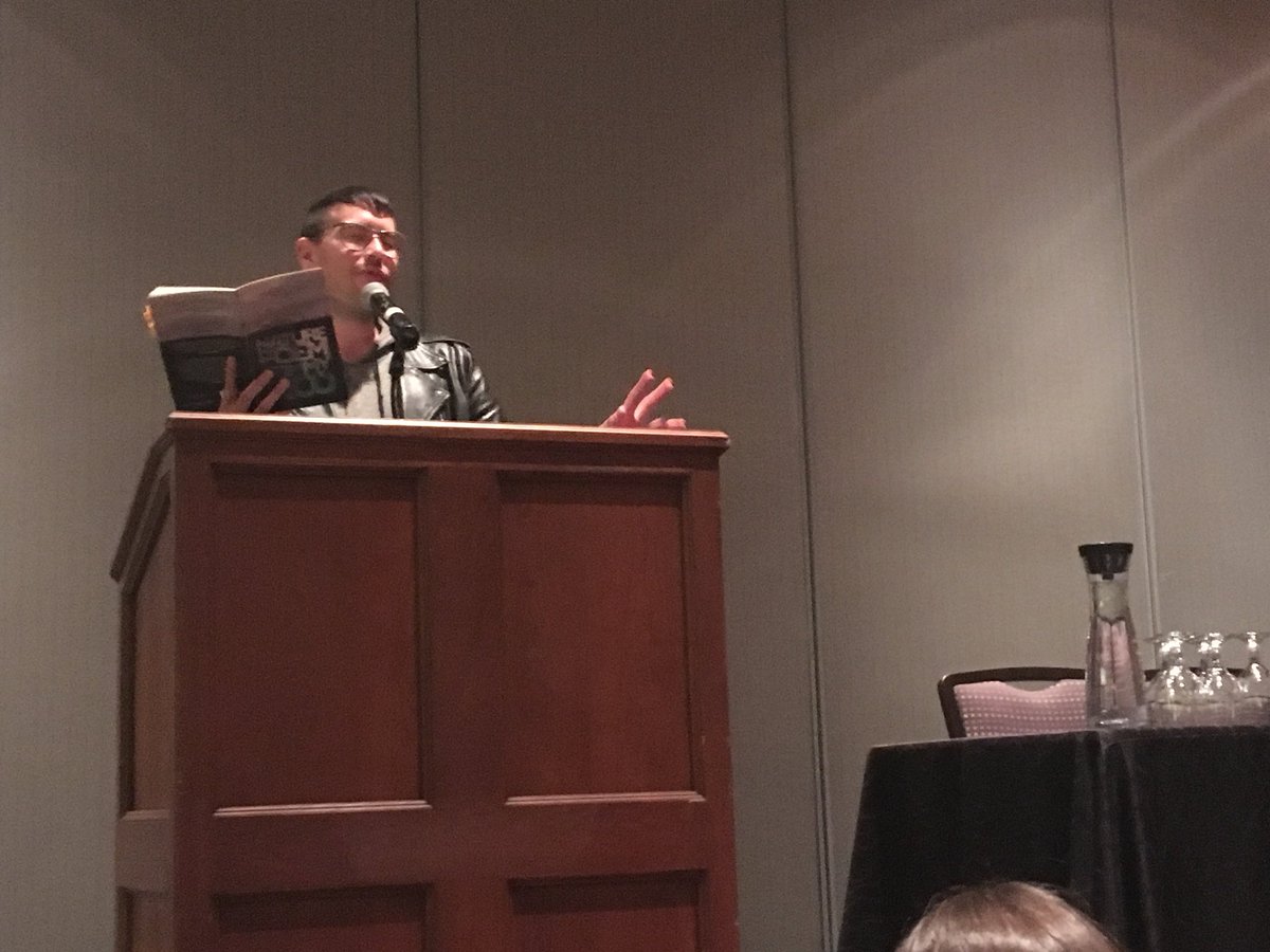 lauramdevos's tweet photo. “That’s the kind of nature I write a poem about” - Tommy Pico has got the whole room laughing with his animated reading of his Nature Poem #NALS2018 @NALSymposium https://t.co/NmpJVQtY7U