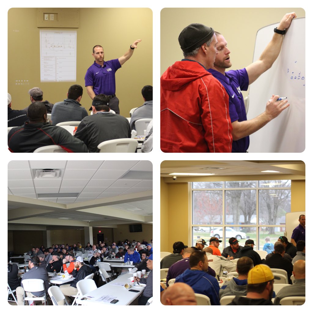 BrentDearmon's tweet photo. @BU_FootballTN was thrilled to have 65+ high school coaches on campus today for our #RPO clinic. This program will be built with West TN talent. We want to build great relationships with high school coaches. #reBUild18 #RestoreTheB with West TN. https://t.co/UjJCyMX0fZ