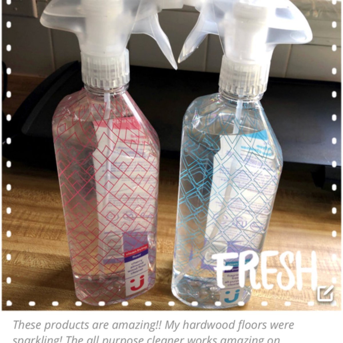 mclain_danielle's tweet photo. @influenster @jet #UniquelyJ #complimentary I absolutely love these products!! My hardwood floors are shining bright and i used the All purpose cleaner on my counters and cabinets including my bathroom and everything looks so shiny and clean!! I also love the smell!! https://t.co/w2BQFiHg6M