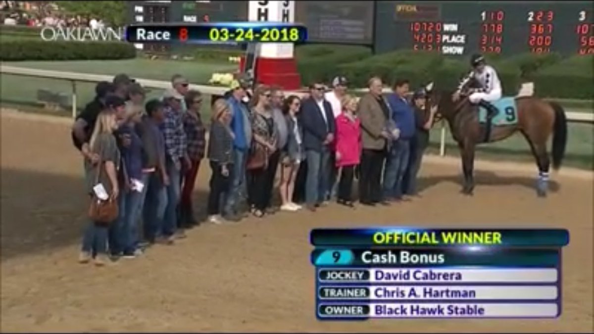 Cash Bonus brought home the cash in Race 8 at <a href="/OaklawnRacing/">Oaklawn Hot Springs</a>. Great ride by David Cabrera(<a href="/joesantos_33/">Jose Santos Jr.</a> )!