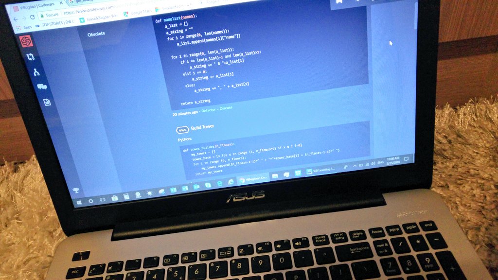 ViBogdan's tweet image. Having great, productive fun with @codewars on my Python learning journey! My code is still rough and could use some polishing, but it passes all tests, so I&apos;m on the right track! I just need to keep at it! If you&apos;re on a coding journey, go check out @codewars! #coding #writecode