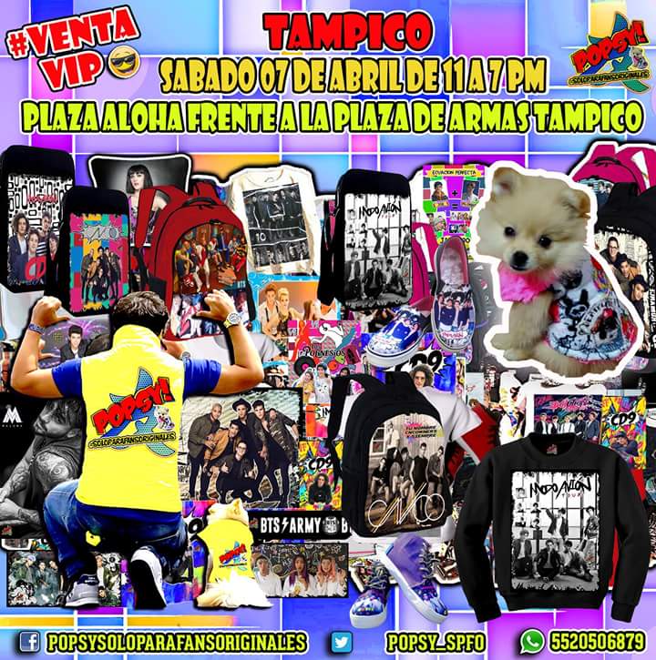 POPSY_SPFO's tweet photo. 🔊🔊#TAMPICO CONFIRMADO #VENTAVIP🚩SÁBADO 07 DE ABRIL DE 11 A 7 PM
UBICACIÓN AQUÍ https://t.co/qIz3lbQxFQ

#PLAZAALOHA FRENTE A LA PLAZA DE ARMAS DE TAMPICO (entre el bar cosmopolita y la zapateria 3 hermanos) #UNICODIA 
#SOLOPARAFANSORIGINALES😍😎

Tel.5520506879 https://t.co/EZD3BxvmiO