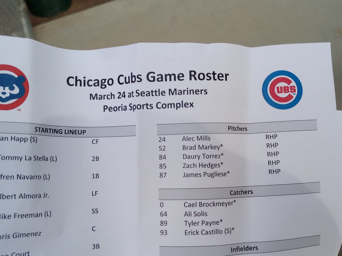 torresbujanda's tweet photo. El ex @ClubNaranjeros Efren Navarro y el @clubtomateros #AliSolis hoy por la tarde con @Cubs vs @Mariners https://t.co/6e3UcS8Mwj