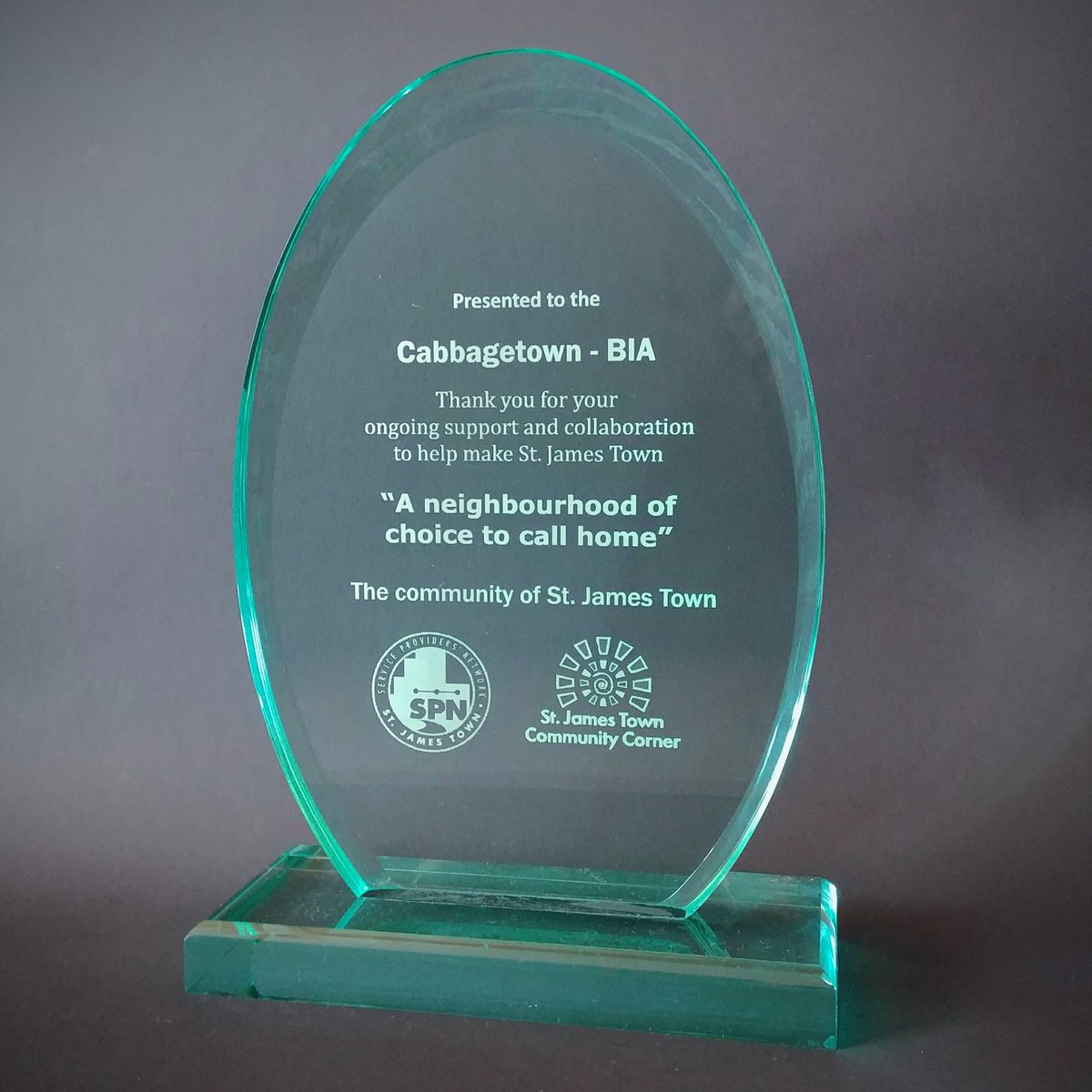 CabbagetownBIA's tweet photo. It was an honour for us last night to win this award at the #SpringGathering2018 from @StJamesTownCC. https://t.co/q2kExjE7F4