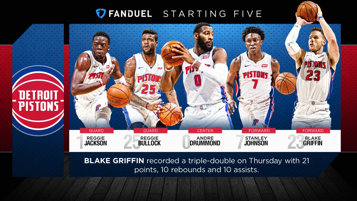Detroit Pistons On Twitter Game 73 Here S How We Ll Lineup Against The Bulls It S The Fanduel Starting Five