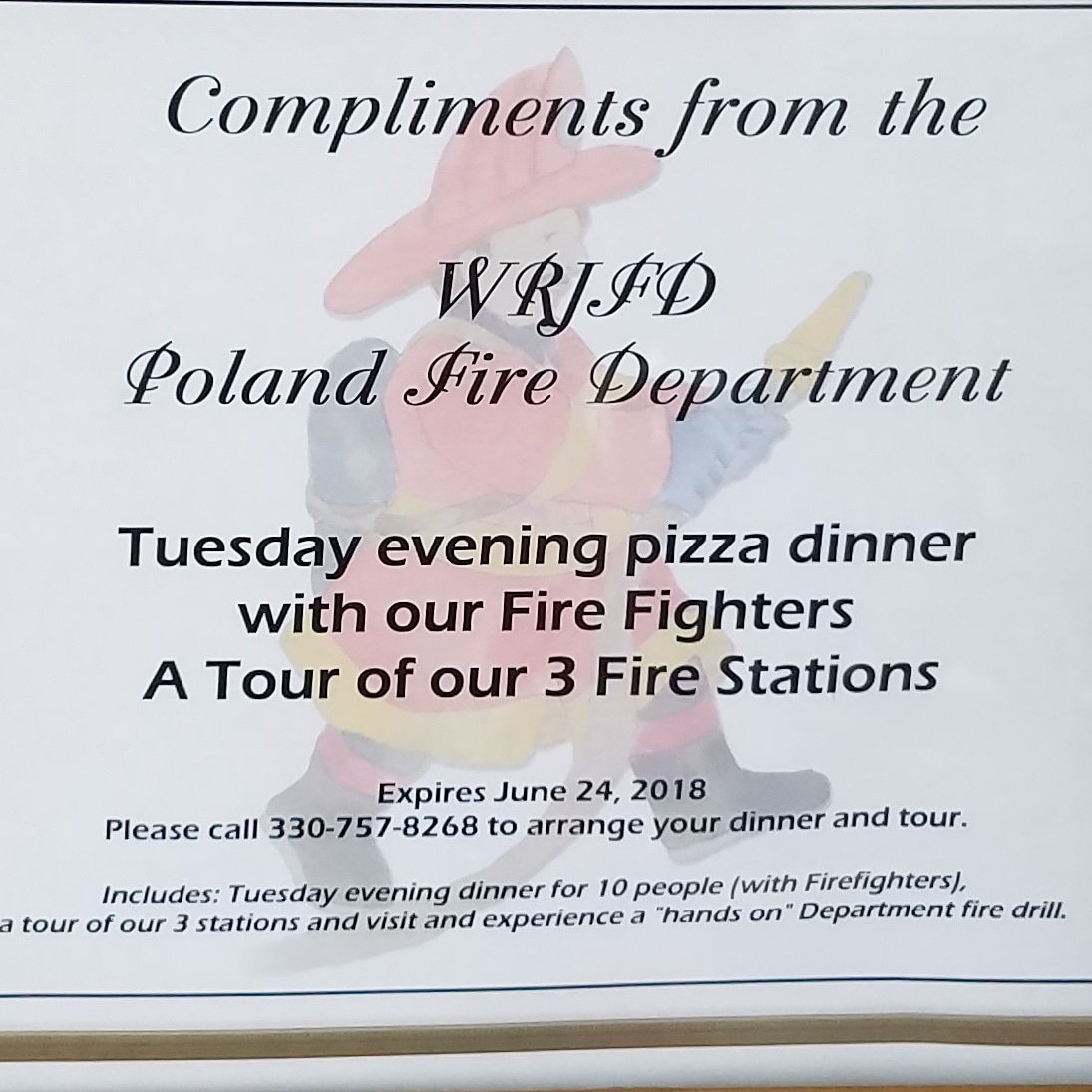 HolyFamilyOhio's tweet photo. These auction items are awesome!! #HFS #holyfamilypolandohio #holyfamilyschool #reverseraffle2018 #reverseraffle #rr2018 #discomademedoit #disco #homeandschool #firefighters #thestation #fire #poland #polandohio https://t.co/G4VyK4kZFI