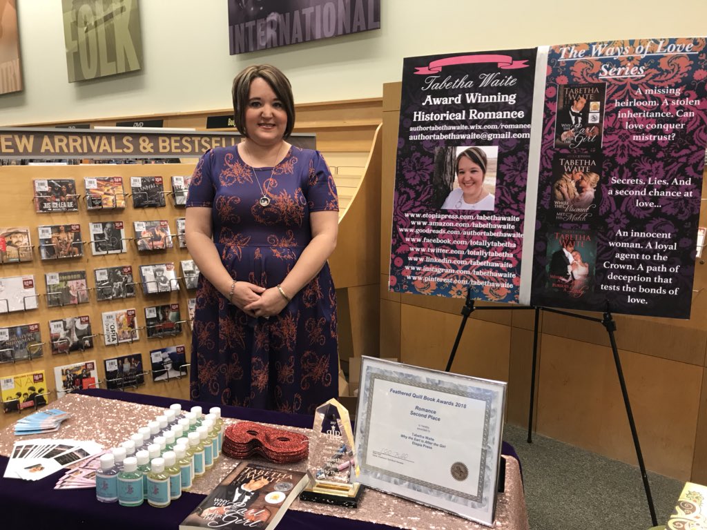 TotallyTabetha's tweet photo. I had my first #booksigning at Barnes &amp; Noble in Columbia, MO this afternoon. I had a good turnout even though it was cool and rainy. @BNBuzz #historicalromance #WaysofLoveSeries 💕🎉 https://t.co/beL6NxNd3k