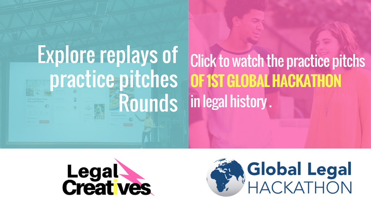 Legal_Creatives's tweet photo. We're excited to announce videos of the @worldhackathon practice pitch round are now available. Plus we've added videos of the talks on #LegalDesign #LegalEducation &amp; #LegalCreativity too. You can now catch up on the action here: https://t.co/qIXRHAo8Z1 #GLH2018 #GlobalLegalHack https://t.co/W4o7xV4cVV