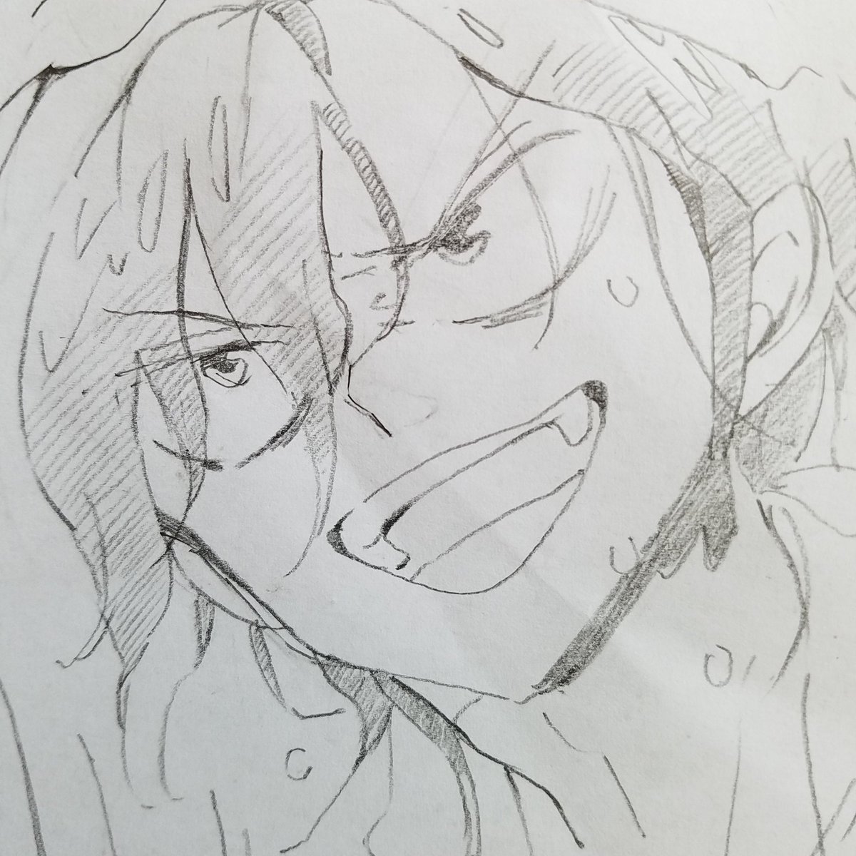 鉛筆でお絵描き。
どんなときも表情変えずに黙々と仕事をこなす青八木さん。『きっつー、勘弁してくれよ』って言いながらも絶対に諦めない手嶋さん。責務を果たす3年生ほんとうにかっこいい。