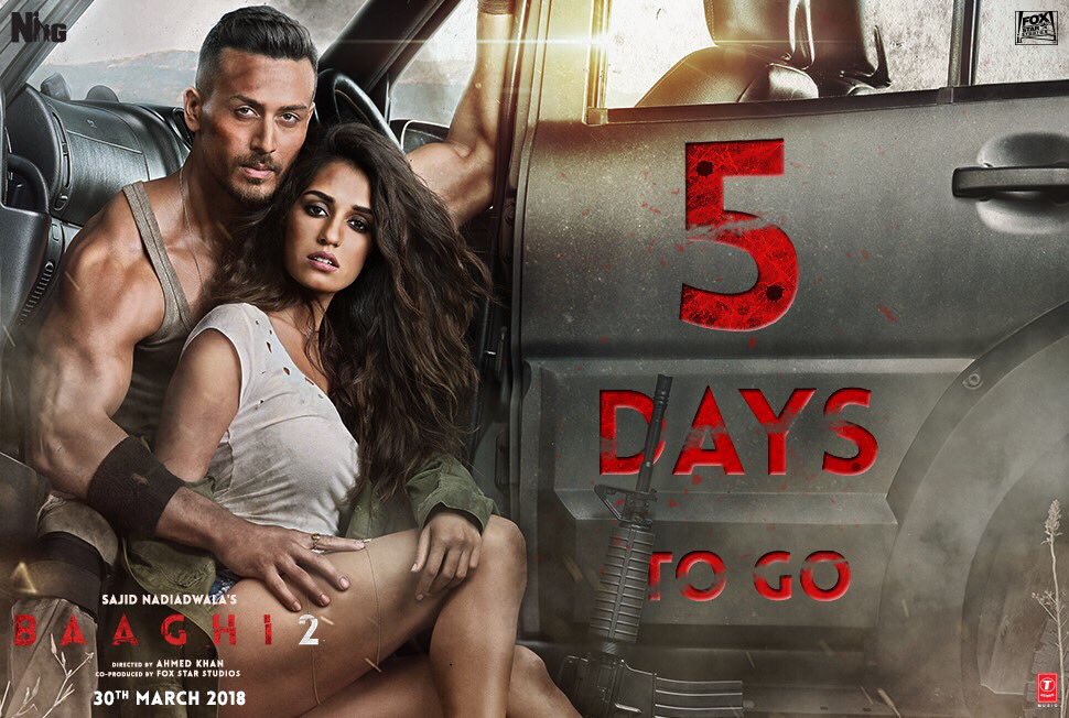 DishPatani's tweet photo. Just 5 days to go! 👊🏼 Are you guys ready? #Baaghi2In5Days 
@iTIGERSHROFF @khan_ahmedasas @foxstarhindi @NGEMovies @TSeries #Baaghi2onMarch30 https://t.co/nEgyvQRrCd