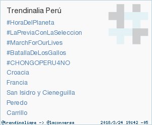 trendinaliaPE's tweet photo. #LaPreviaConLaSeleccion acaba de convertirse en TT ocupando la 2ª posición en Perú. Más en https://t.co/L3yjxLmNVJ https://t.co/QzCDIK4TYN