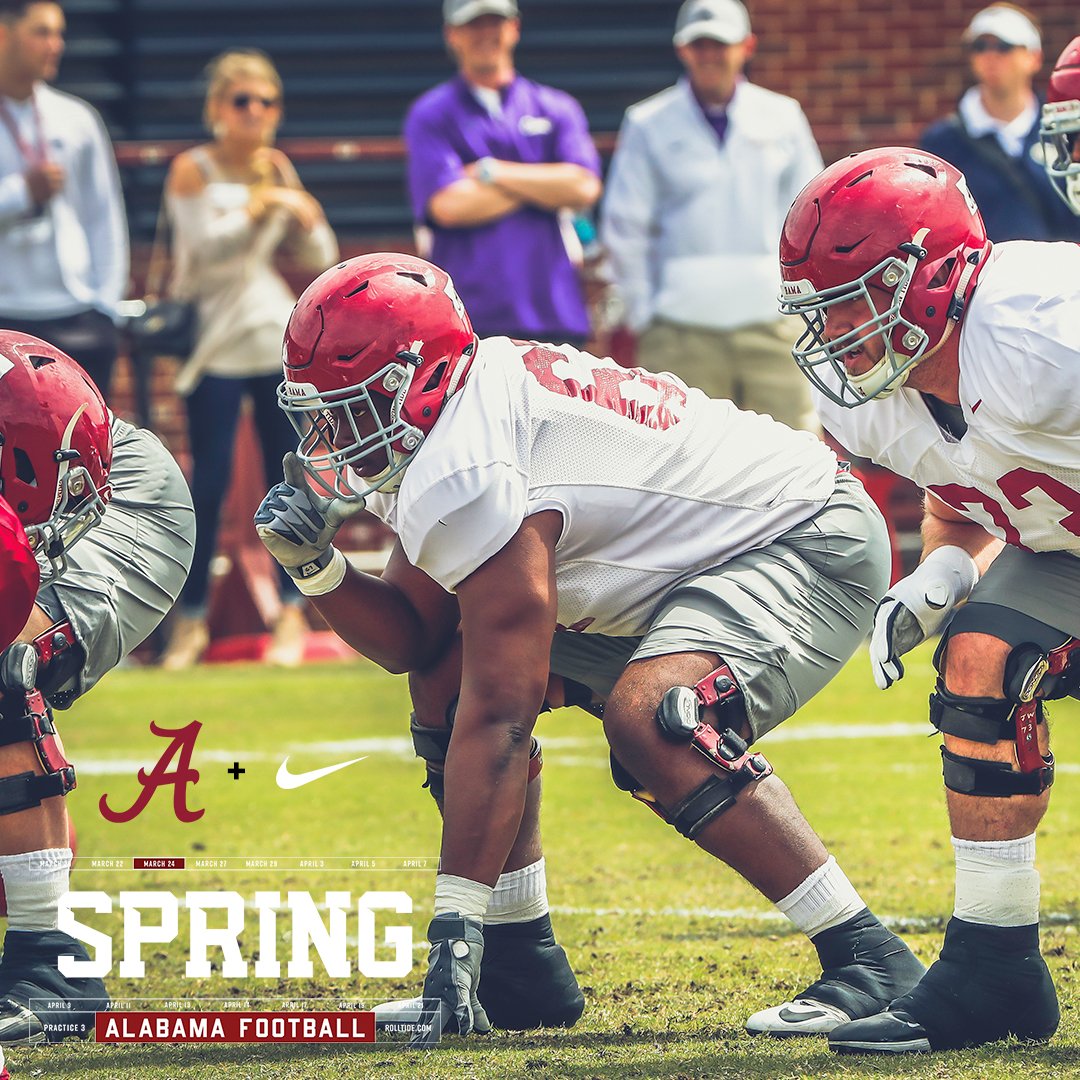 Pads back on for Day 3 of Spring Ball

#OutworkYesterday
#RollTide