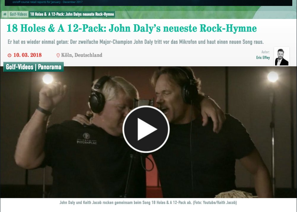 We’re in Germany! 🇩🇪 Big thanks to <a href="/GolfPost/">GP</a> for the write-up of our song 18 Holes &amp; A 12-Pack featuring <a href="/pga_johndaly/">John Daly</a> #gripitandripit ✌️bit.ly/2GpHBd4