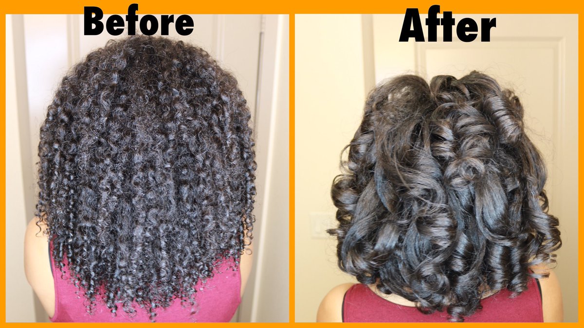 Curlycalynna On Twitter My Hair Before And After My Rollerset