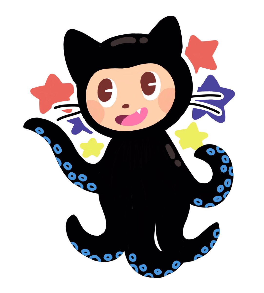 meowoth's tweet photo. My entry for the #MyOctocat GitHub drawing contest at #HackUVA ! I would love to see this made into a sticker... https://t.co/wKSqYgBVQd