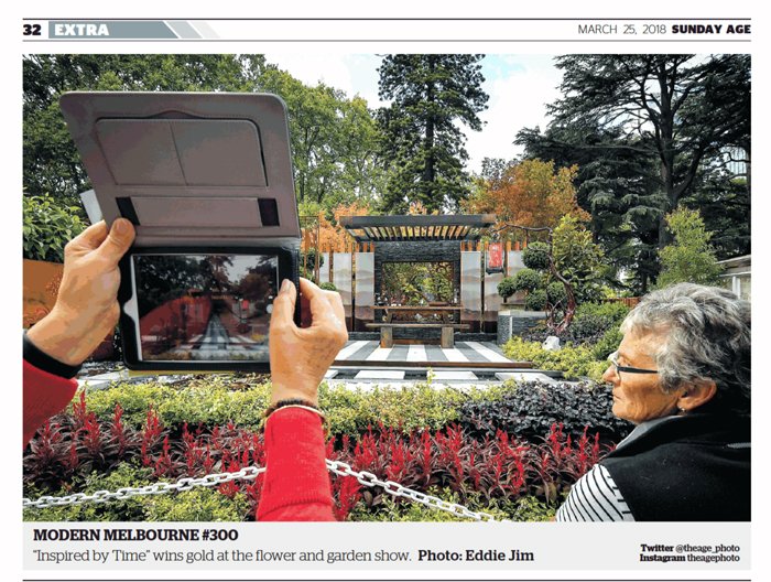 Modern #Melbourne #300 Photo @EddieJim2 @sundayage Inspired by Time wins Gold #MelbourneFlowerandGardenShow @visitmelb #exhibitionbuilding @theage_photo @theage