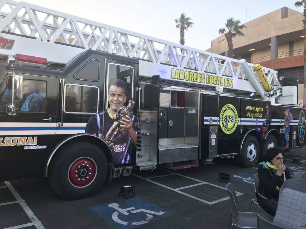 RonFutrell's tweet photo. Wrapped Fire Truck for #Local872 #VivaLights #LightItUp. Home opener vs Reno for Las Vegas Lights soccer https://t.co/kqgeNx7Fva