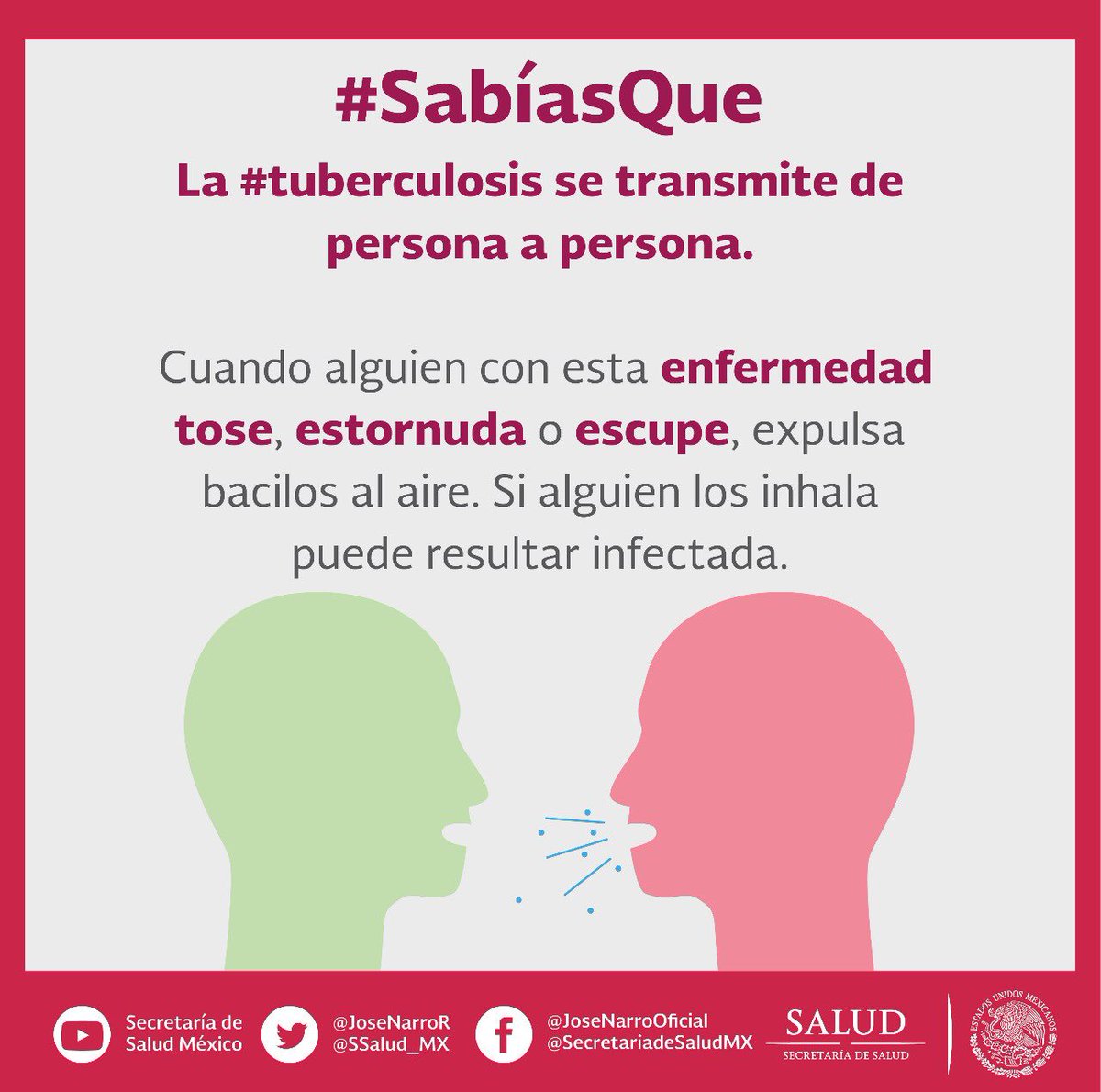 La tuberculosis se transmite de persona a persona #DíaMundialDeLaTuberculosis #FinDeLaTB #EndTB