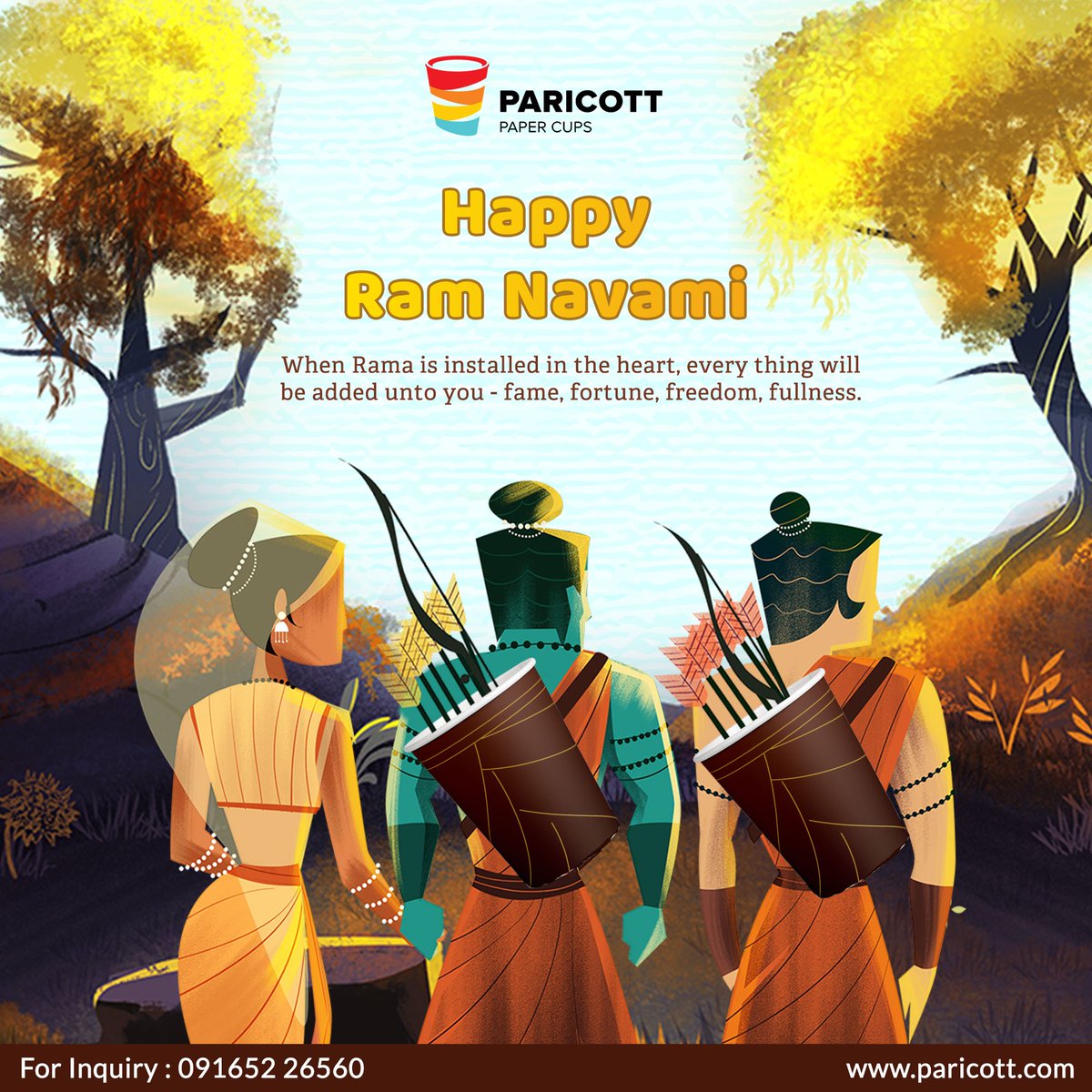 ParicottIndia's tweet photo. आप सभी को राम नवमी की हार्दिक शुभकामनायें. #Paricott #PaperCups #JaiShreeRam #RamNavmi https://t.co/RFXXduR6a7