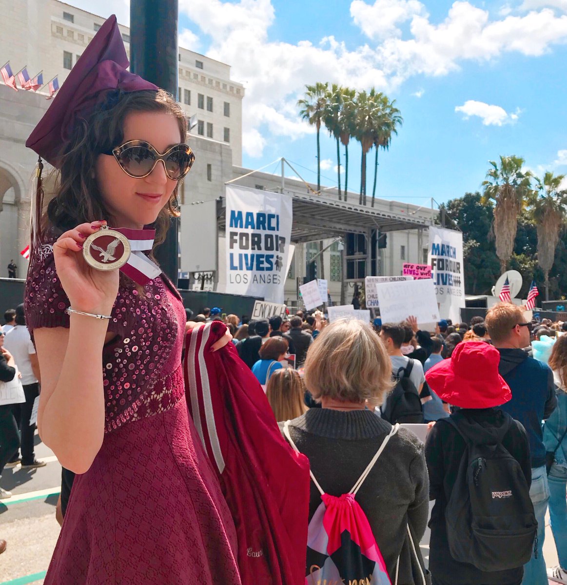 AdventurePretty's tweet image. From marching across my graduation stage to #MarchForOurLives — so proud of what happened today #neveragain #enough #enoughisenough #LosAngeles #dtla

@MSD_Alumni @AMarch4OurLives #eaglepride #GunContolNow #guncontrol #GunReform