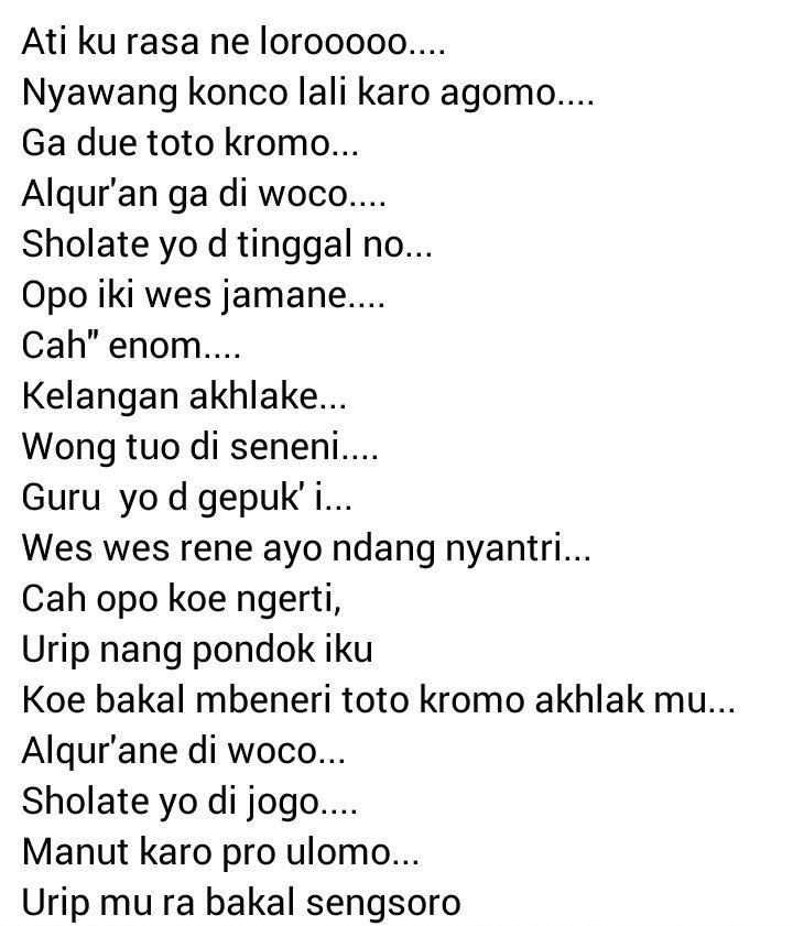 Curhatan seorang santri lewat bojo galak😂😂😂
<a href="/alasantri/">all about santri</a>