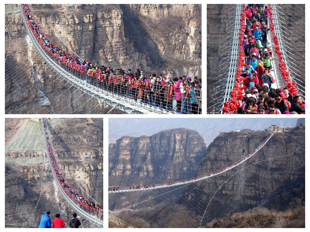 #MostWatched Daredevils unite! Tourists swarm onto world’s longest glass-bottomed bridge goo.gl/i7sW2x