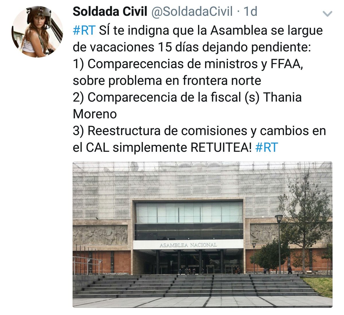 CamargoDigitals's tweet photo. Misma foto, mismo texto...
Cambio de estilo simple.
@SoldadaCivil https://t.co/Z3hwM3z5DL