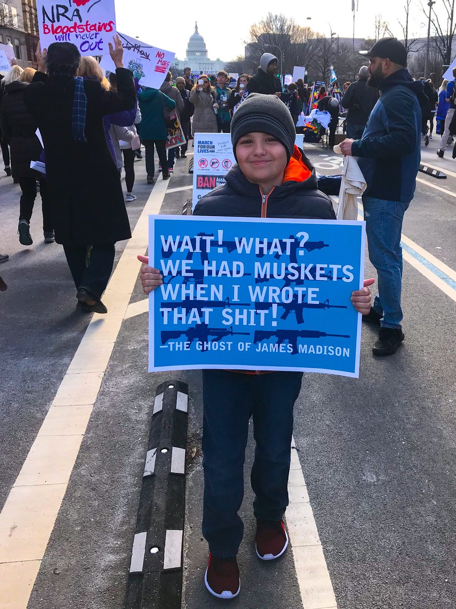 Adina_McGee's tweet photo. #MarchForOurLives sign #EnoughIsEnough #policynotprayers https://t.co/mkDiOc4XDR