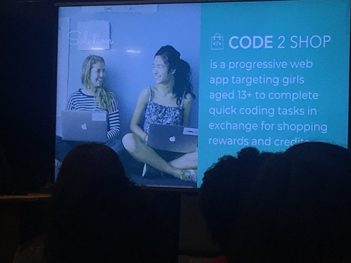 TheExpatWomanUS's tweet photo. The third #hackathon project received positive surveys from women reinforcing their hypothesis that women would be incentived to code for shopping rewards! #tewhack #GirlsInSTEM https://t.co/tBe8PW3DxM