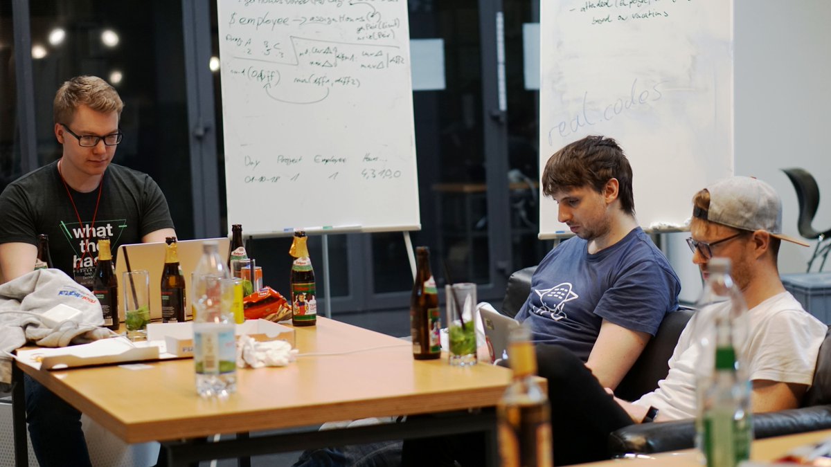 hackundsoehne's tweet image. So Real Digital was working late. That&apos;s dedication right there! #rethinkhackathon