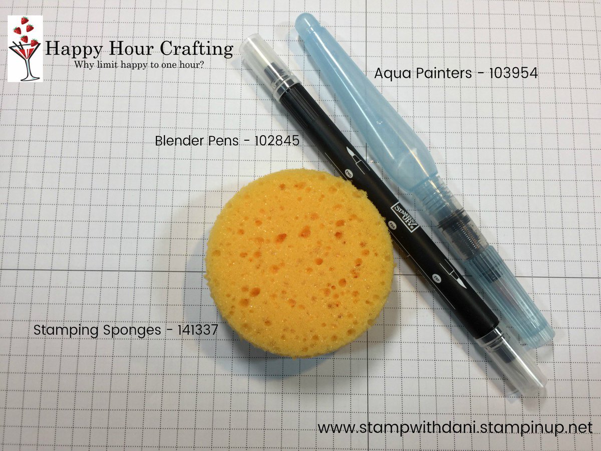 CraftingTools #5 - Sponging, blending and water painters. Great addition to your crafting tools. Hint: cut the sponge in quarters, for use with several colors. #happyhourcrafting