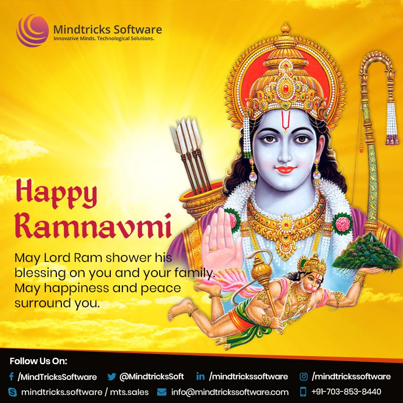 MindtricksSoft's tweet photo. “It is not enough, nor is it essential that you should repeat the name of Lord Rama loudly; respect it in the fullness of admiration and love. Happy Ram Navami”
https://t.co/HqIyJxXx9G
#MobileappDevelopment #IONIC #Webdevelopent #MindtricksSoftware #IOT #ramnavmi #webdevelopment https://t.co/RoNj42CPNT