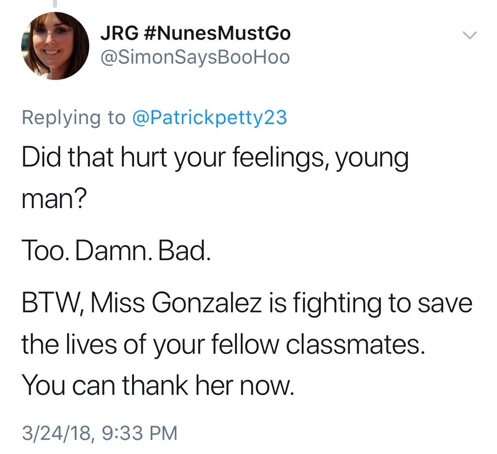 evansiegfried's tweet photo. Early nominee for most disgusting human being of 2018: The person who tells a Parkland victim’s brother that his sister deserved to die and then doubles down. Truly sick. https://t.co/Fh3XlVYsVJ